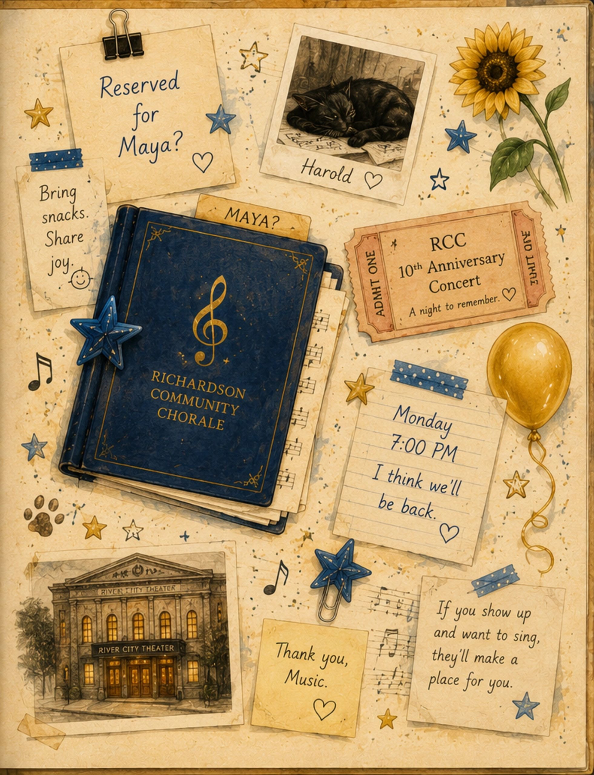 An invitation — page from Sing For Joy
